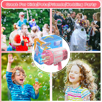 Bubble Gun with 2 Bottles Refill Solution for Kids