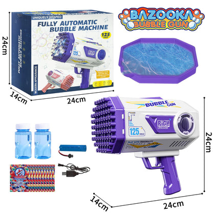 Bubble Gun with 2 Bottles Refill Solution for Kids