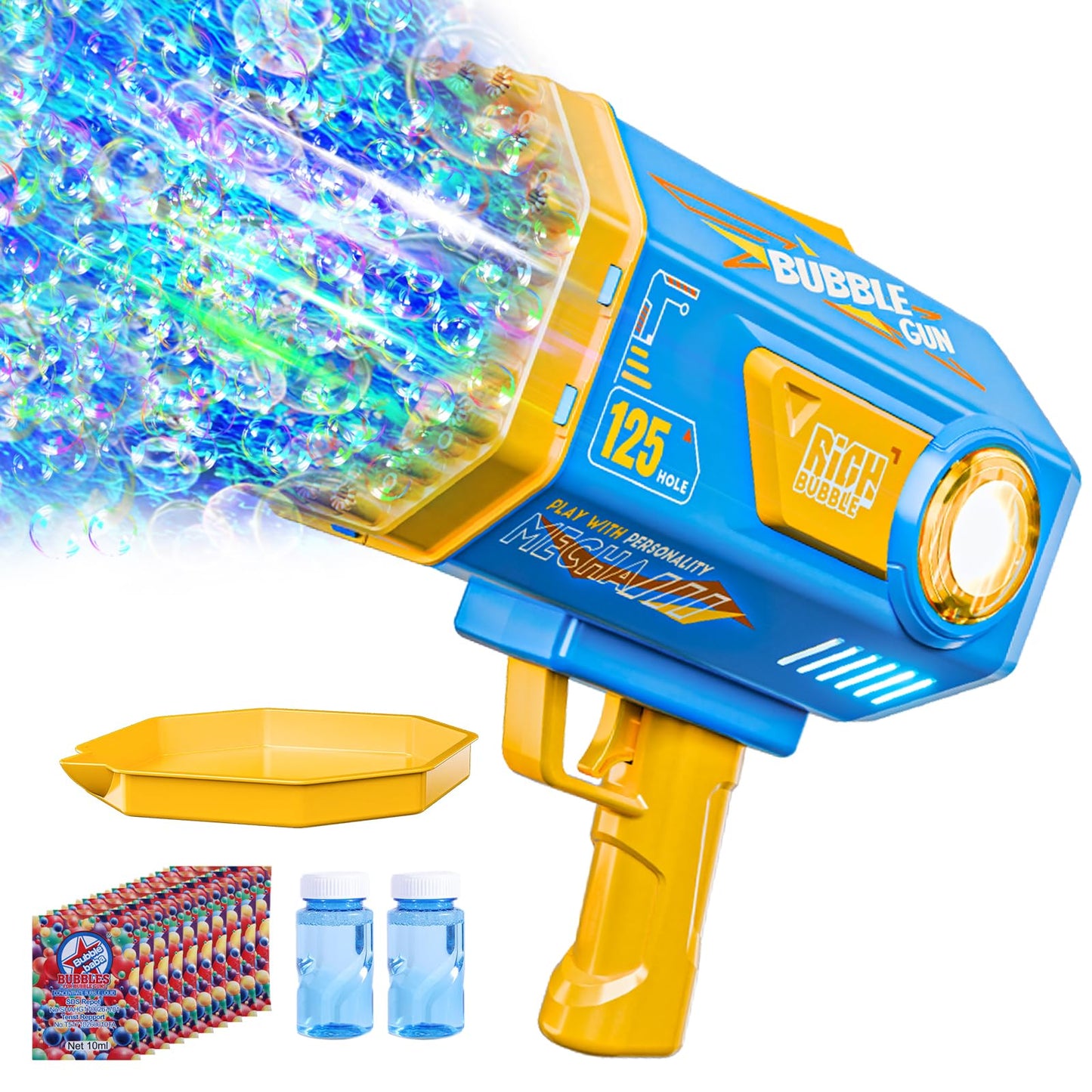Bubble Gun with 2 Bottles Refill Solution for Kids